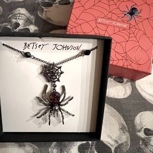 Betsey Johnson Spider Pendant Long Necklace